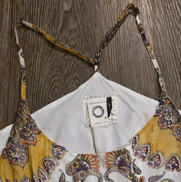 Anthropologie Yellow, Gold, Green and Purple Maxi Dress XL - Picture 2 of 4